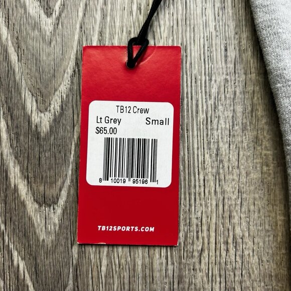 TB12 Sweatshirt Mens S Small Gray Pullover Athletic Sweater Tom Brady Adult - Picture 12 of 13